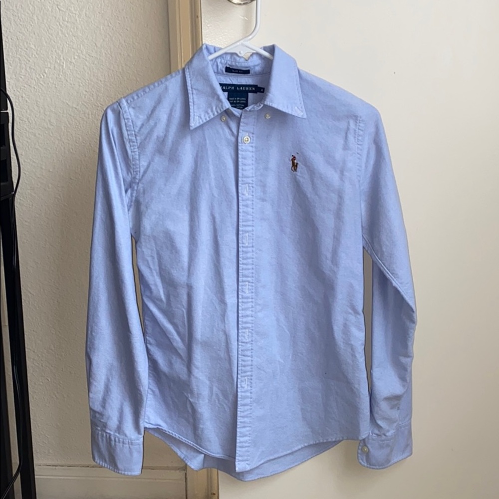 Blue button down